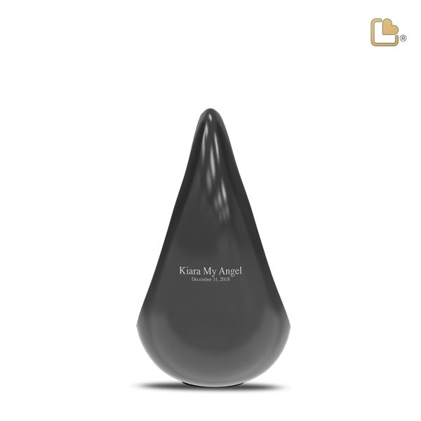 P582   TearDrop Medium Urn Black & Hmd Silver Hot on Sale