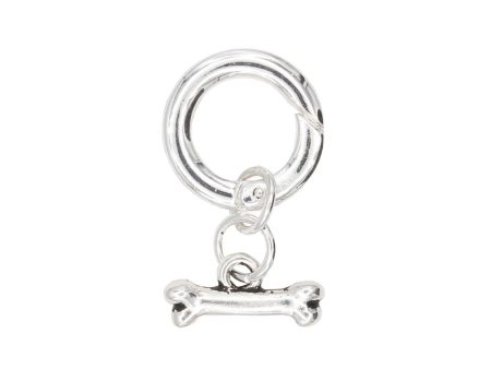 Dog Bone Charm in Silver Fashion