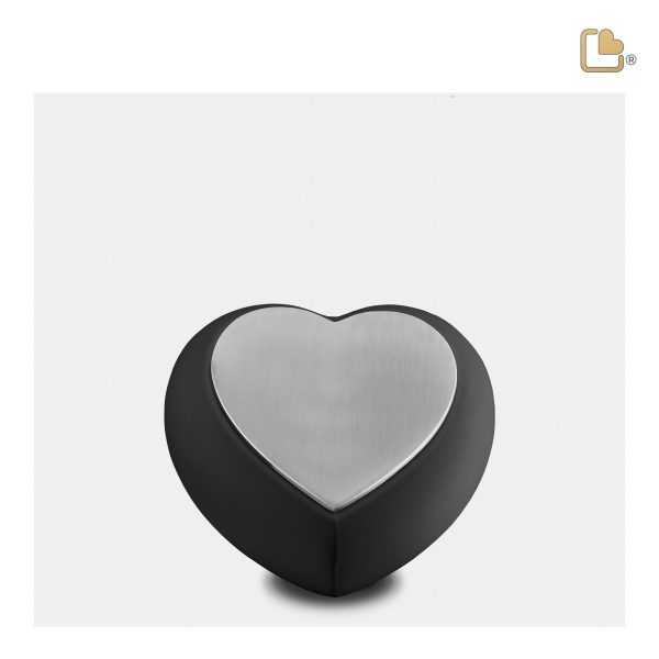 H583   Drop Heart Keepsake Urn Black & Bru Pewter Online now