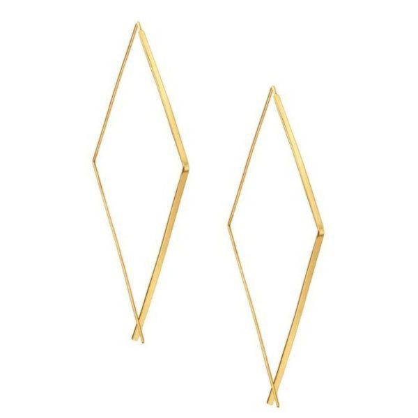 Small Upside Down Yellow Gold Earrings Online Hot Sale