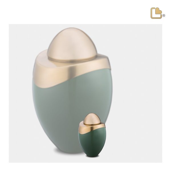 K362   Amore Keepsake Urn Sage Green & Bru Gold For Discount