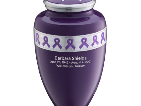 A901   Awareness Standard Adult Urn Purple & Bru Pewter Hot on Sale