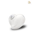 K1003   LoveHeart Keepsake Urn Pearl White & Pol Silver w Crystal Online now