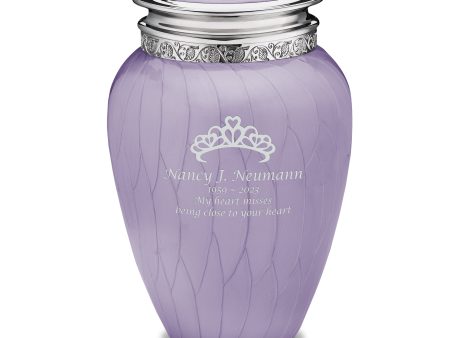 A298   Blessing Standard Adult Urn Pearl Lavender & Pol Silver Online Sale