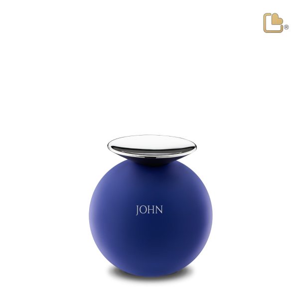 K1073   Crescent Sphere Keepsake Urn Navy & Pol Silver Online Hot Sale