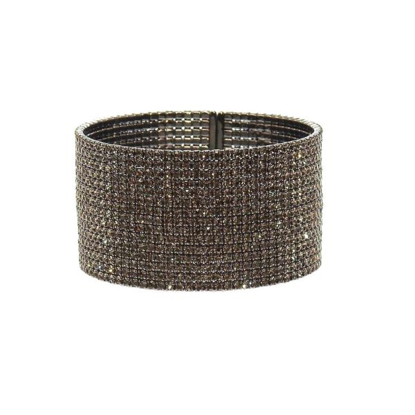 1  Pave Crystal Hematie Cuff For Cheap