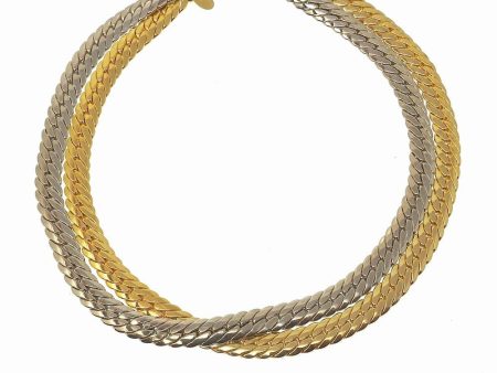 Gold And Silver Double Chain Necklace For Discount