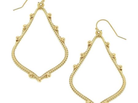 Beaded Teardrop  Dangle Earrings in Gold Supply