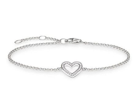 Sterling silver Bracelet with Heart Online now