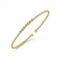 14K Yellow Gold Bujukan Bead and Cluster Diamond Bangle Hot on Sale