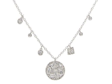 Circle Diamond White Gold Pendant Hot on Sale