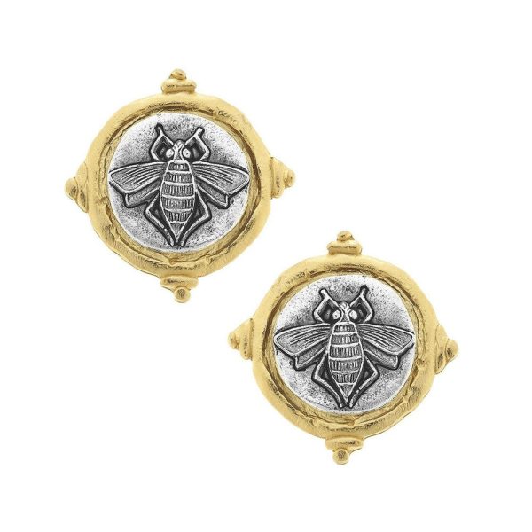 Bee Intaglio Clip Earrings Fashion