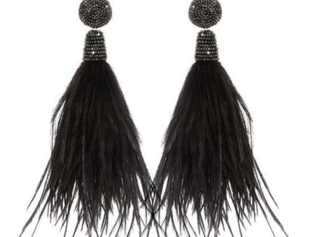 Charcoal Feather Earrings Discount