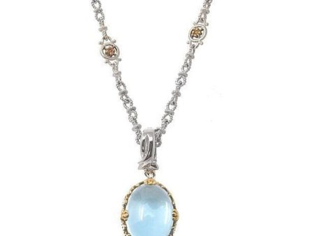 Blue Topaz Pendant on Chain Online now