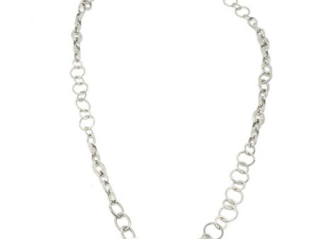 Long Silver Link Necklace Online now