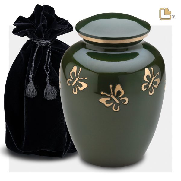 A571   Divine Butterfly Quest Standard Adult Urn Green & Bru Gold Hot on Sale