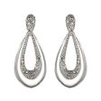 Crystal Deco Tear Drop Clip Earrings For Cheap