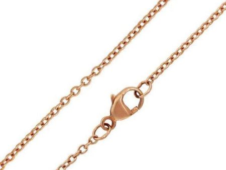 1.5mm 14k Rose Gold Chain with XOXO Bar For Sale