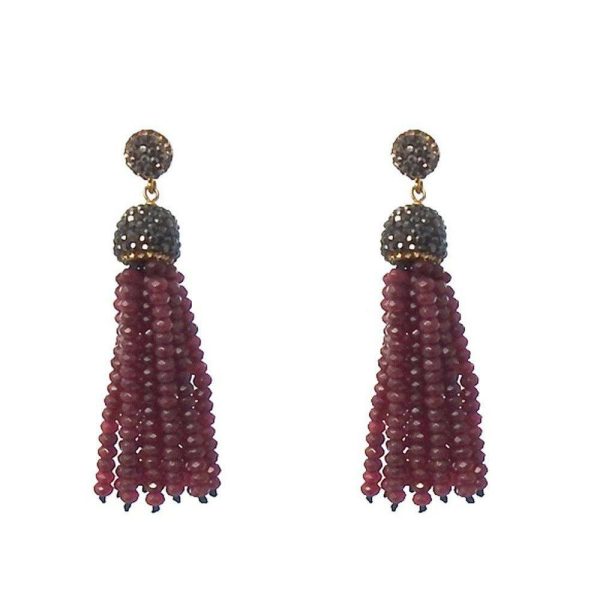 Crystal Tassel Earrings Online Hot Sale