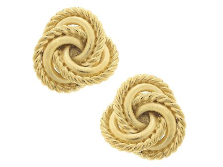 Handcast Gold Rope Clip Earrings Sale