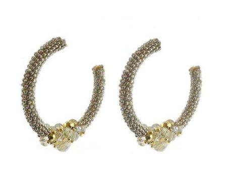 Miriam Haskell Beaded Silver Hoop Earrings Supply