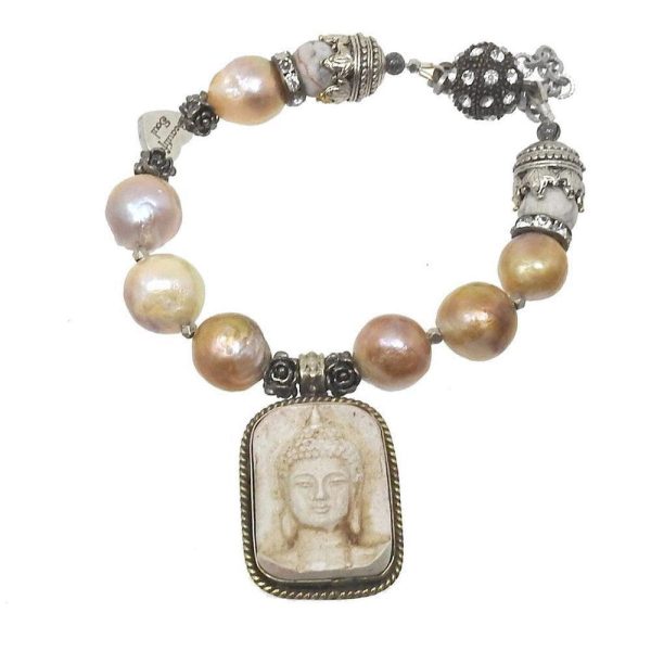 White Buddha Amulet Bracelet For Sale