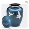 A572   Divine Flying Doves Standard Adult Urn Blue & Bru Pewter Online Hot Sale