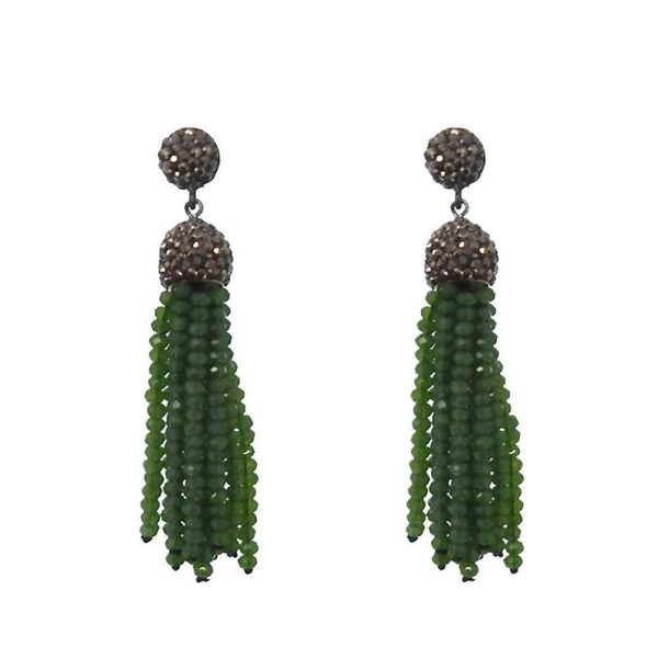 Crystal Tassel Earrings Online Hot Sale