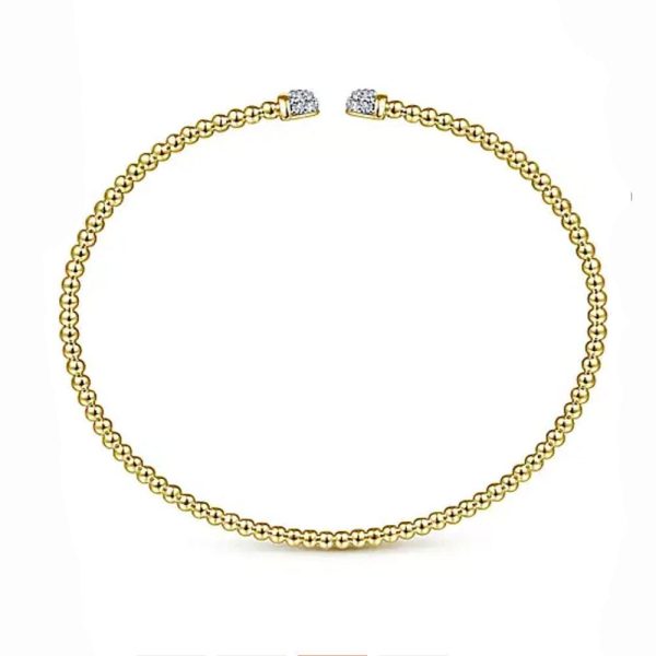 14K Yellow Gold Bujukan Diamond Split Bangle Hot on Sale