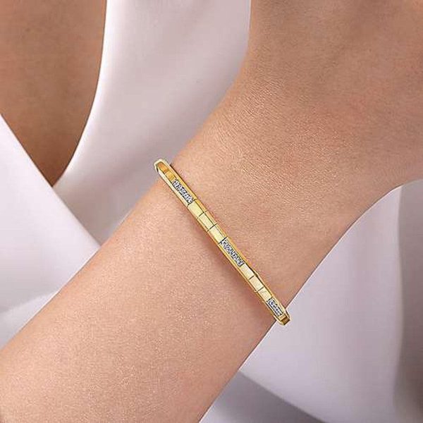 14k Gold Cuff With Diamonds Discount