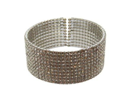 Pave Silver Crystal Cuff Online Hot Sale