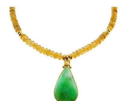 Citrine and Chrysoprase Necklace Fashion