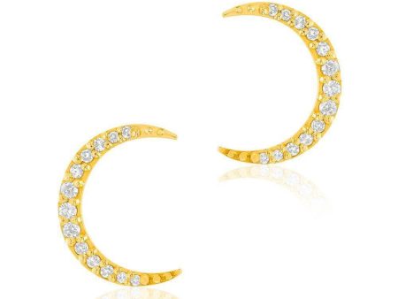 Crescent Moon Gold Post Earrings Fashion