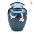 A572   Divine Flying Doves Standard Adult Urn Blue & Bru Pewter Online Hot Sale