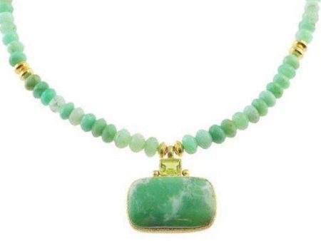 Chrysoprase and Peridot Necklace Cheap