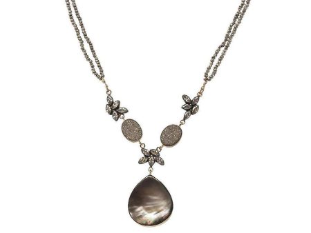 Black Mother of Pearl Teardrop Necklace Online Hot Sale