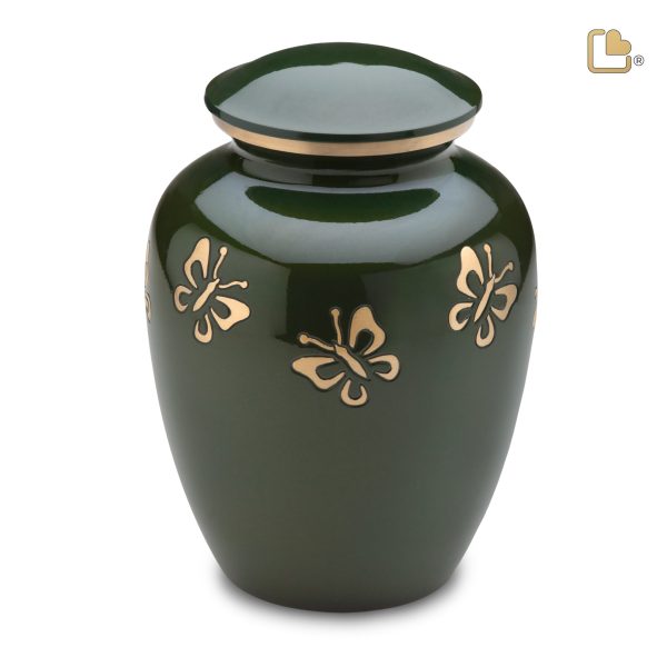 A571   Divine Butterfly Quest Standard Adult Urn Green & Bru Gold Hot on Sale