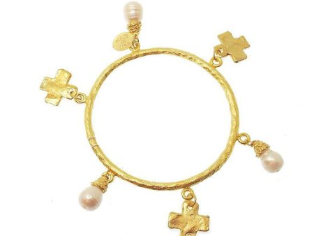 Cross and Pearl Bangle For Discount