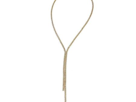 Lariat Gold Crystal Necklace Fashion