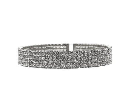 Pave Silver Crystal Cuff Cheap