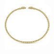 14K Yellow Gold Open Bangle with Pave Diamond Circles Discount