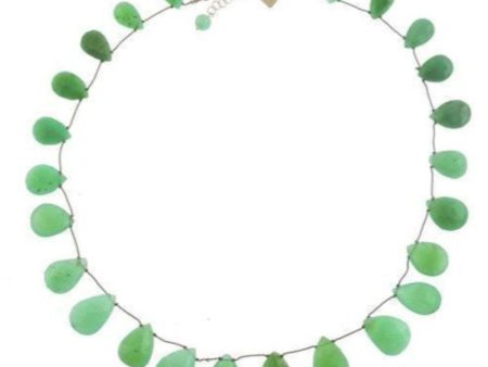 Margo Morrison Large Faceted Chrysoprase Teardrop Necklace Sale