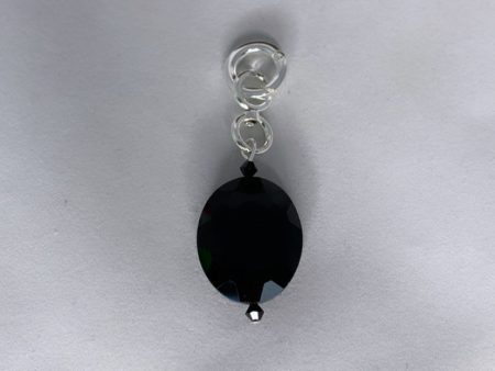 Sustainable Seconds - Black Pendant in Silver For Sale