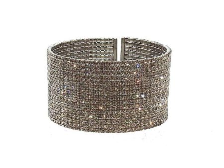 Crystal Silver Cuff Hot on Sale