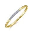 14k Gold Chevron Cuff With Diamonds Online Hot Sale