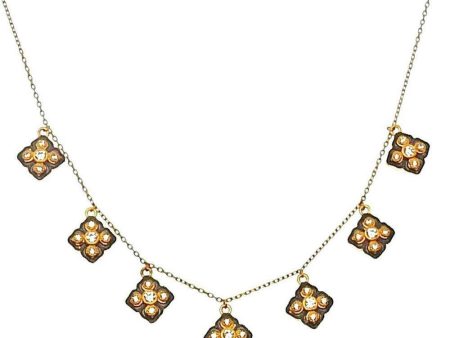 Gold Dangling Quatrafoil Necklace Supply