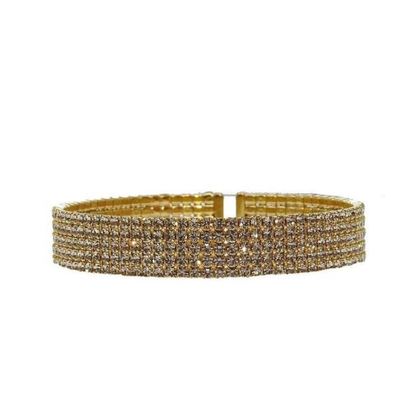 Pave Gold Crystal Cuff on Sale