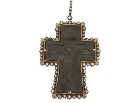 Ancient Russian Cross with Diamond Bezel Online now