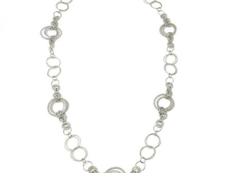 Long Round Silver Link Necklace Discount