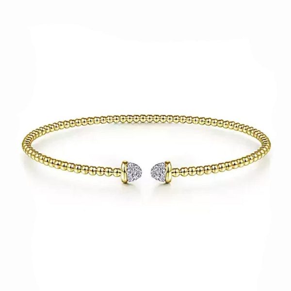 14K Yellow Gold Bujukan Diamond Split Bangle Hot on Sale